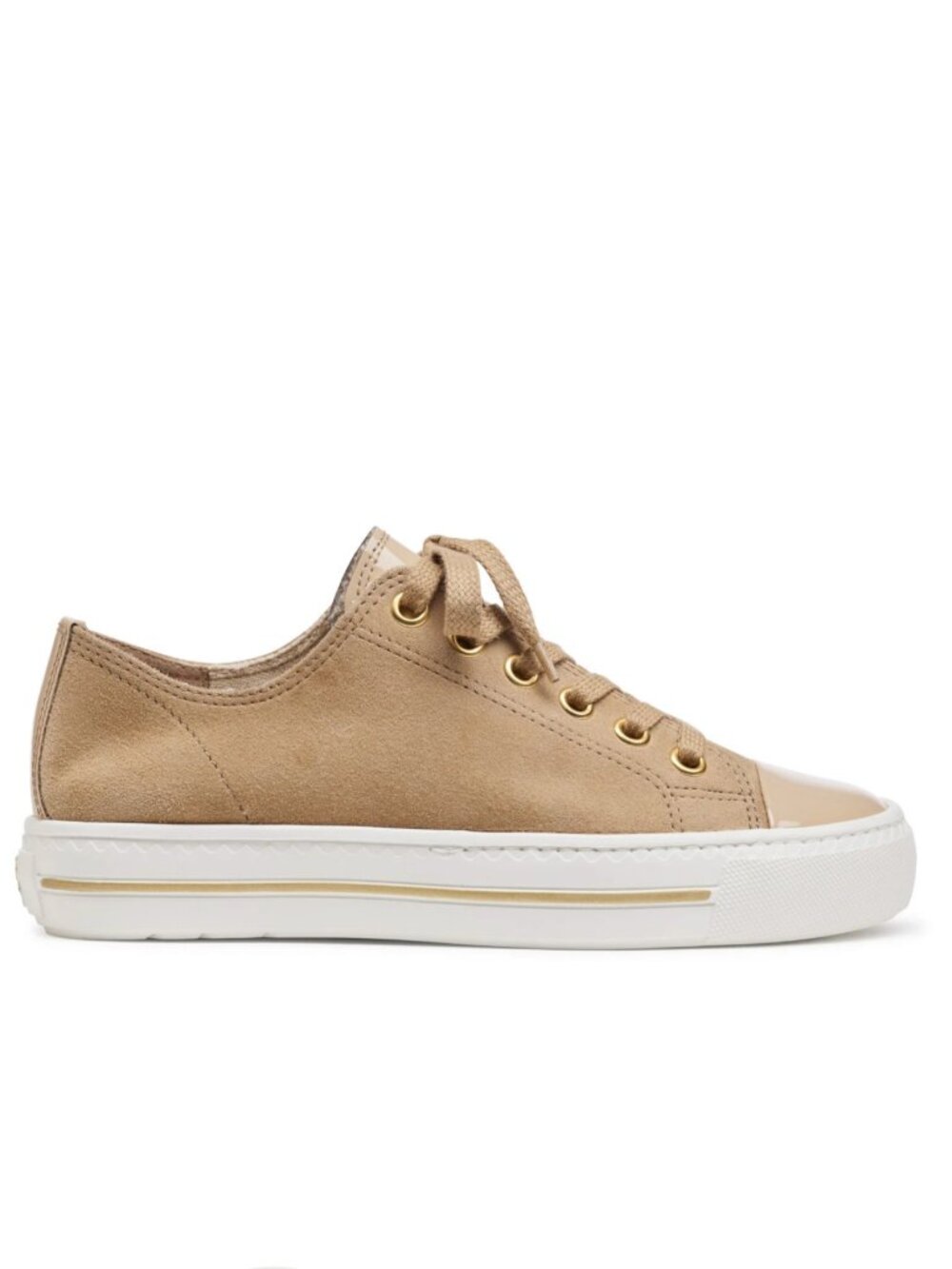 NEW Paul Green Sophie Low Top Sneakers Trainers Womens 5 7.5 Sahara Tan Lace Up - Picture 3 of 13